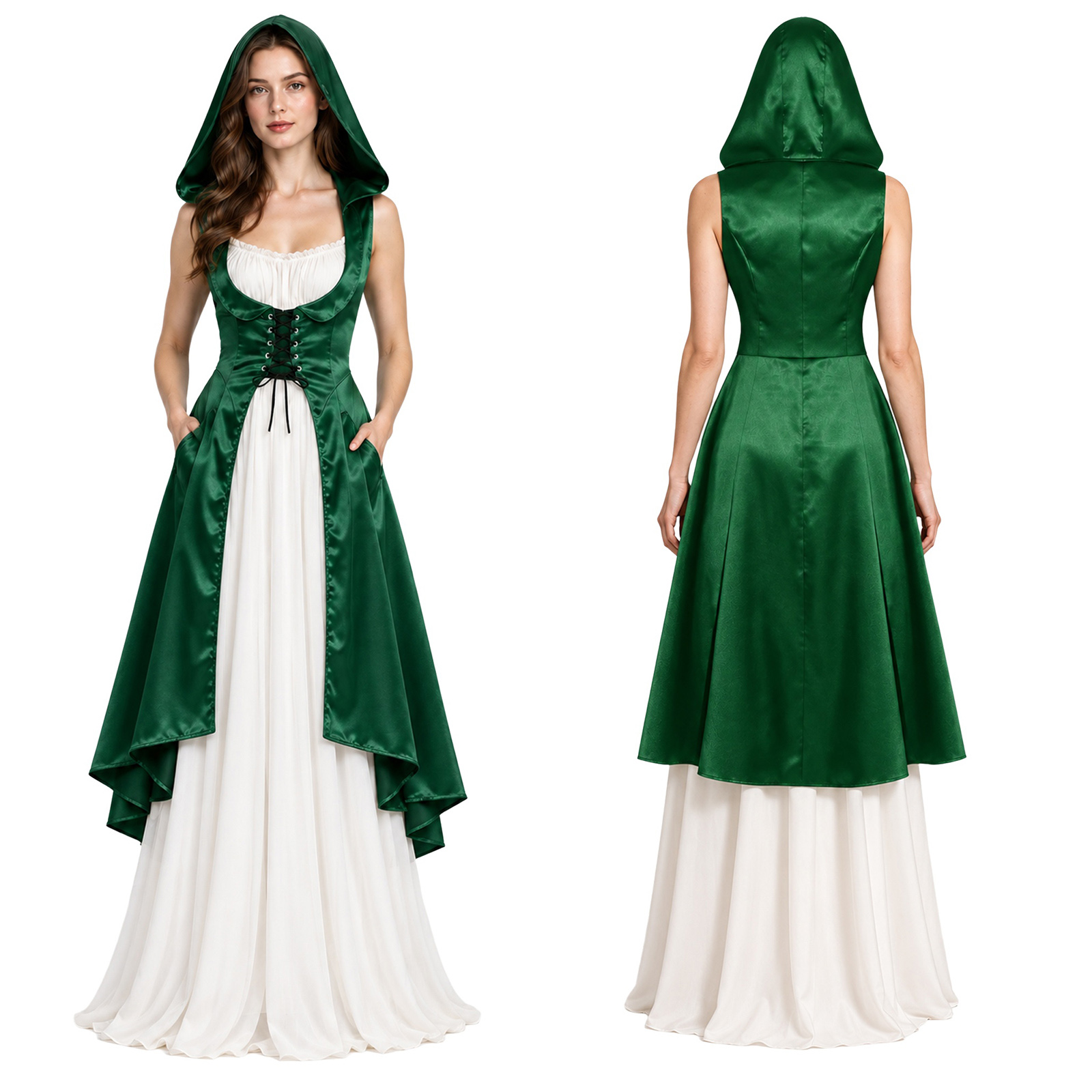 Lace Dress - فستان نسائي بتصميم العصور الوسطى وعصر