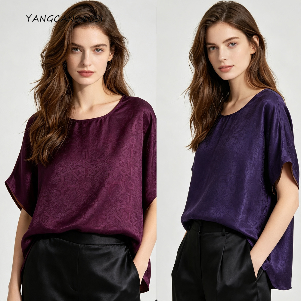 Silk Blouse - تي شيرت نسائي صيفي جديد بمقاسات