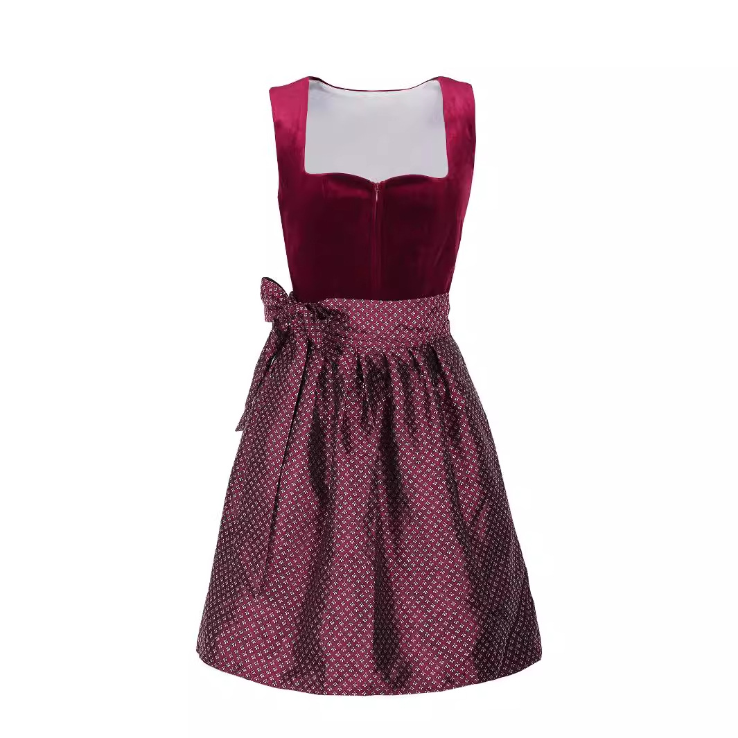 Midi Dress - زي خادمة بيرة لمهرجان أكتوبرفست للنساء،