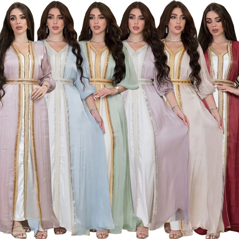 Evening Gown - فستان سهرة طويل من الساتان بلون