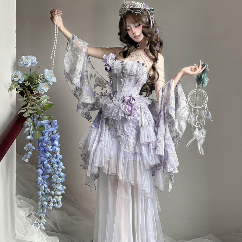 Formal Dress - فستان لوليتا بنفسجي أنيق بتصميم شاعري،