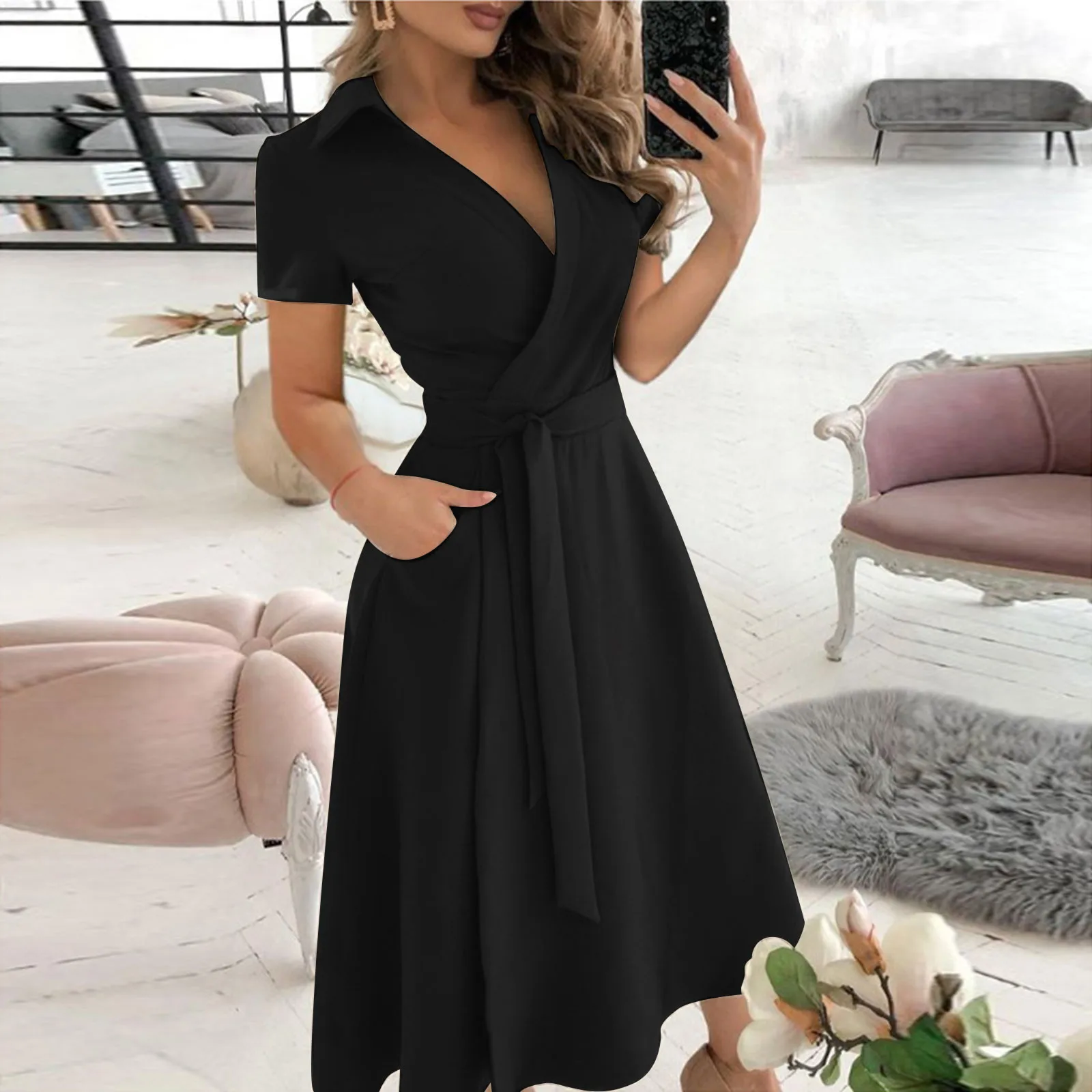 فستان نسائي مكشكش بأكمام طويلة - مراجعة Women'S Red Formal Wear وسعره